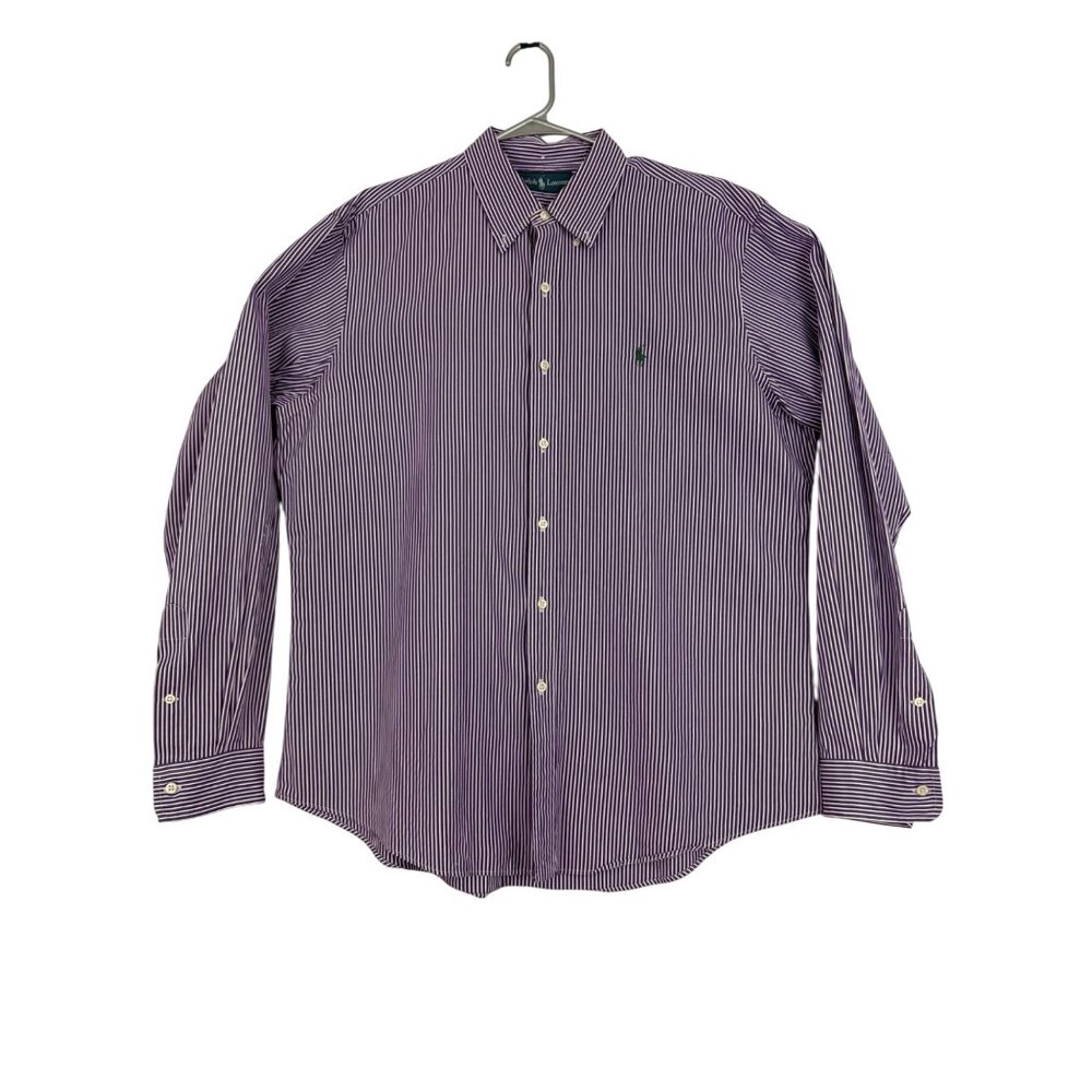 Ralph Lauren Shirt Men's Extra‎ Large Long Sleeve Button-Down Striped Purple